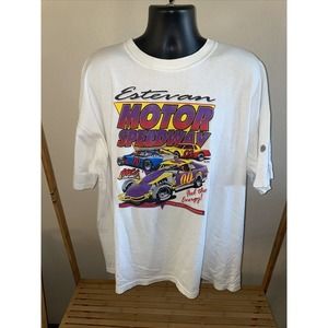 Vintage‎ Estevan Motor Speedway Canada Racing Shirt Double Sided Racing XXL 2XL